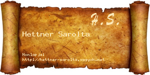 Hettner Sarolta névjegykártya